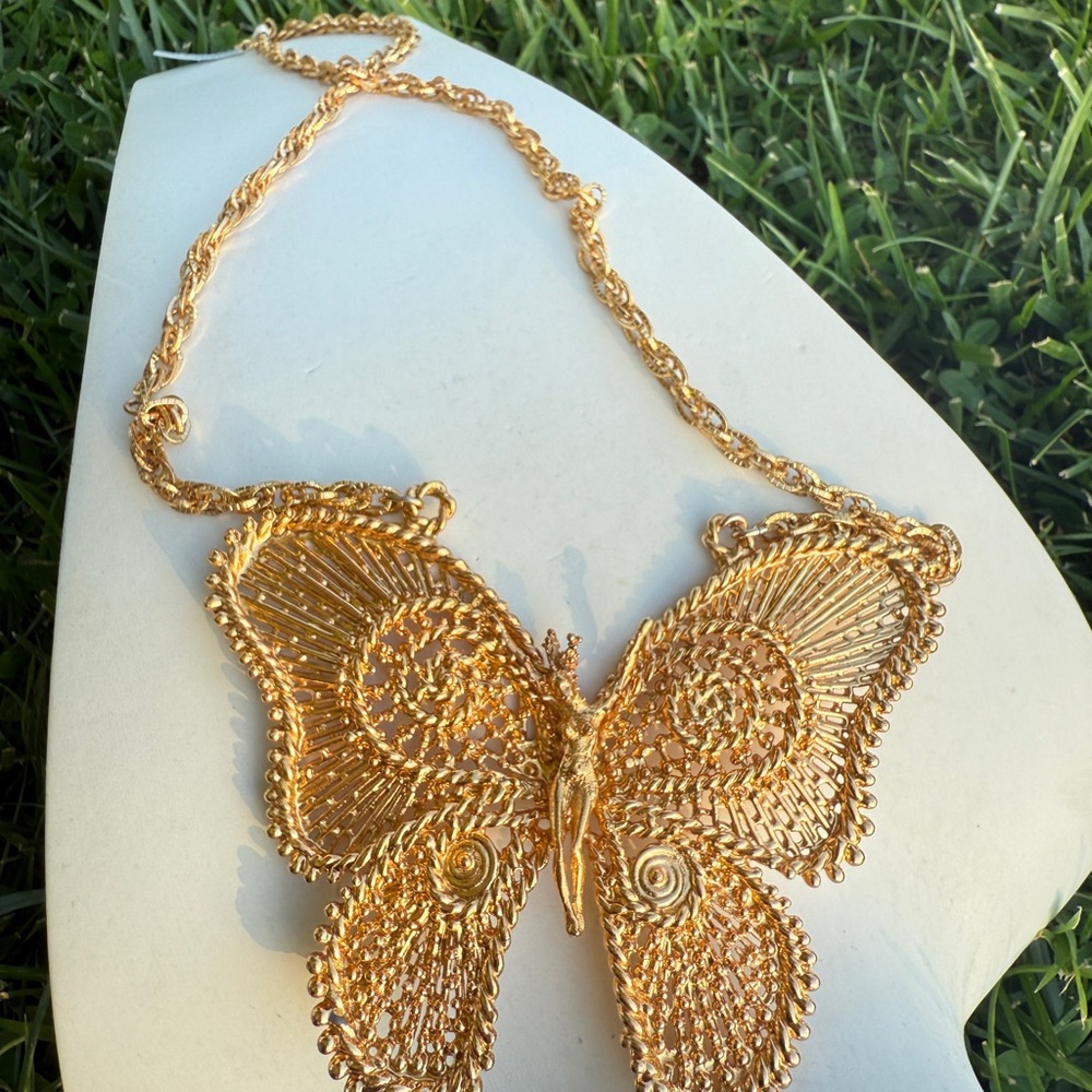 Gold Butterfly Pendant Necklace - Women Jewelry